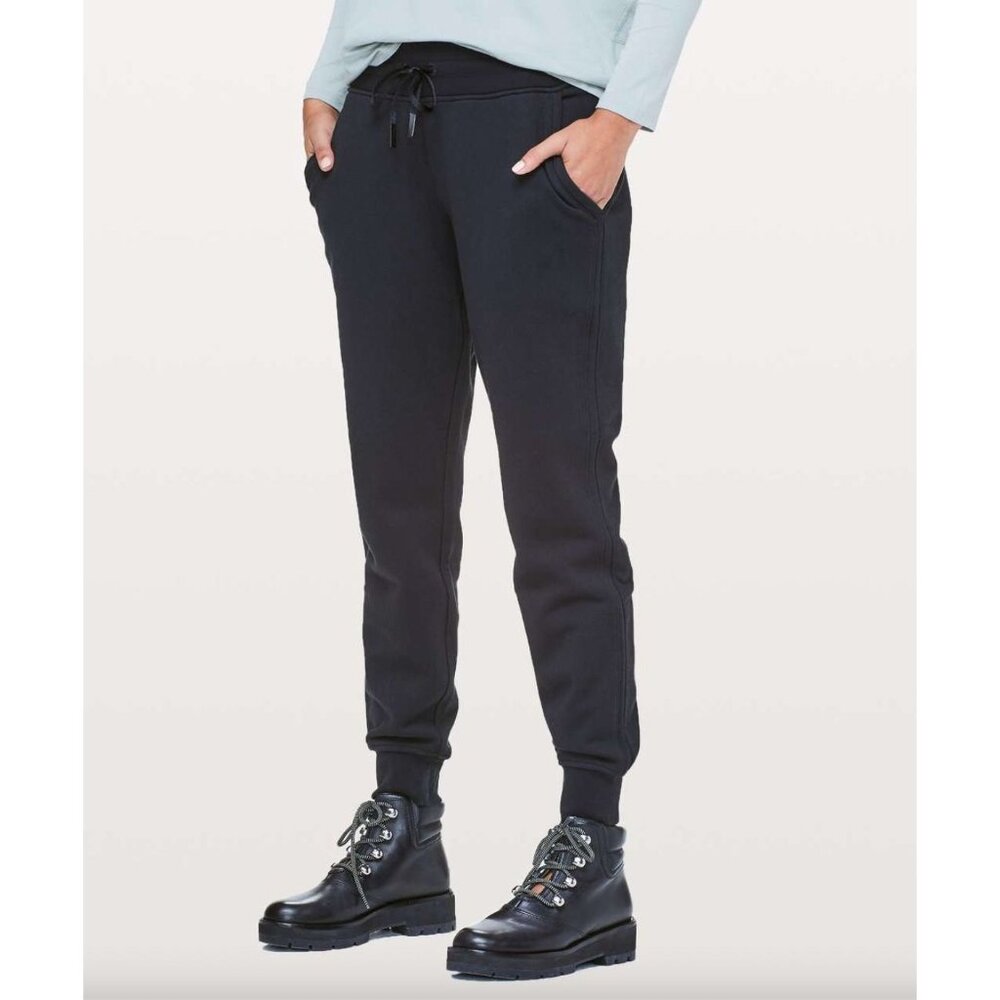 Lululemon Warm Down Jogger II *28" 6 Black Cotton Terry Athletic Activewear Pull